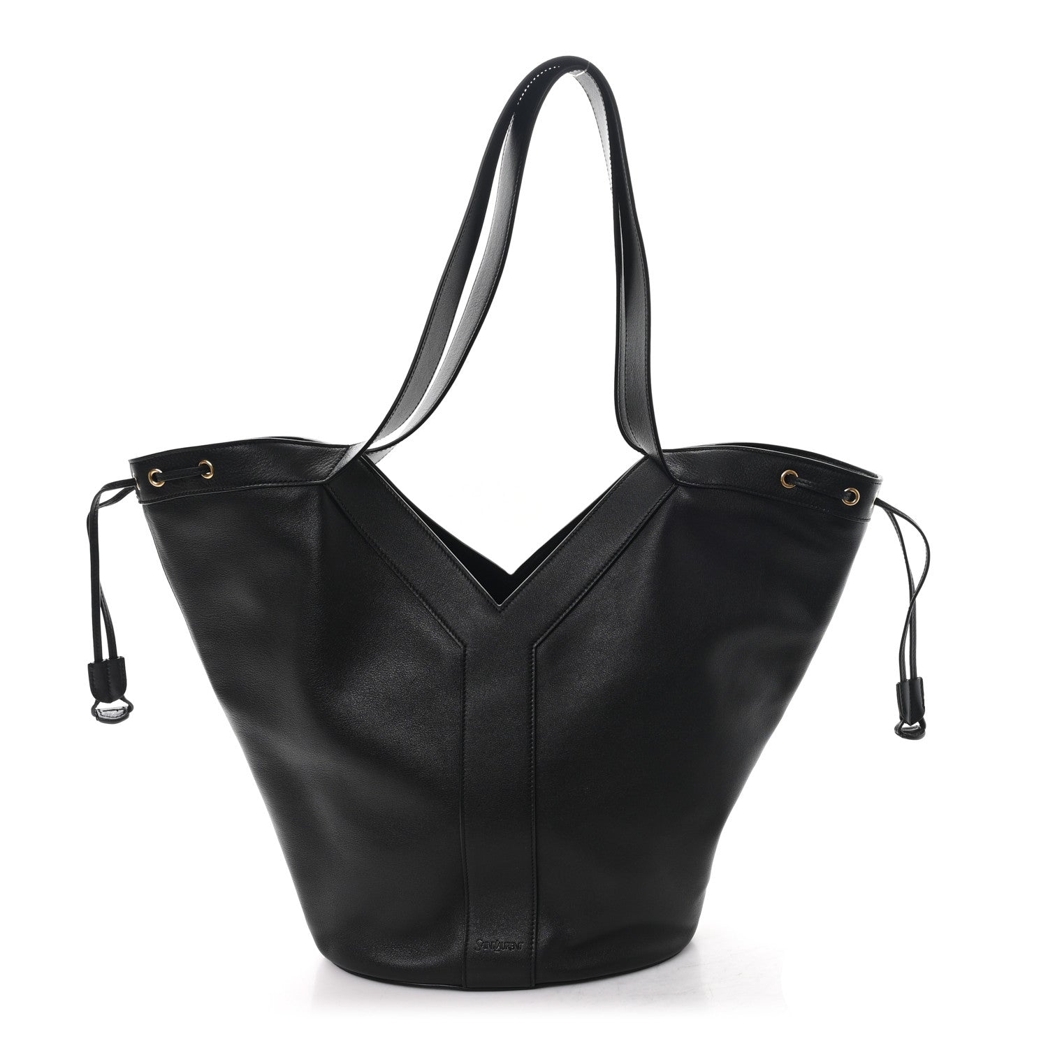 Saint Laurent Santorini Lux Calfskin Y Drawstring Tote Black 1 of 10