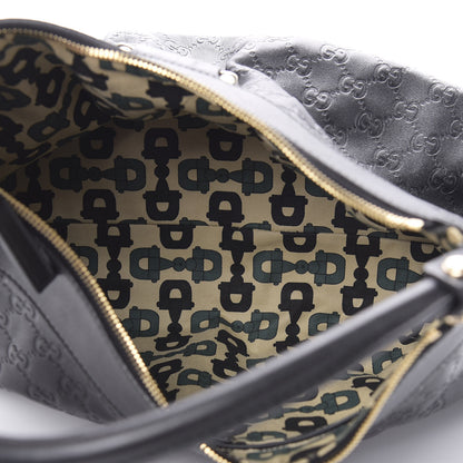 Gucci Guccissima Large D Gold Ring Hobo Black 5 of 13