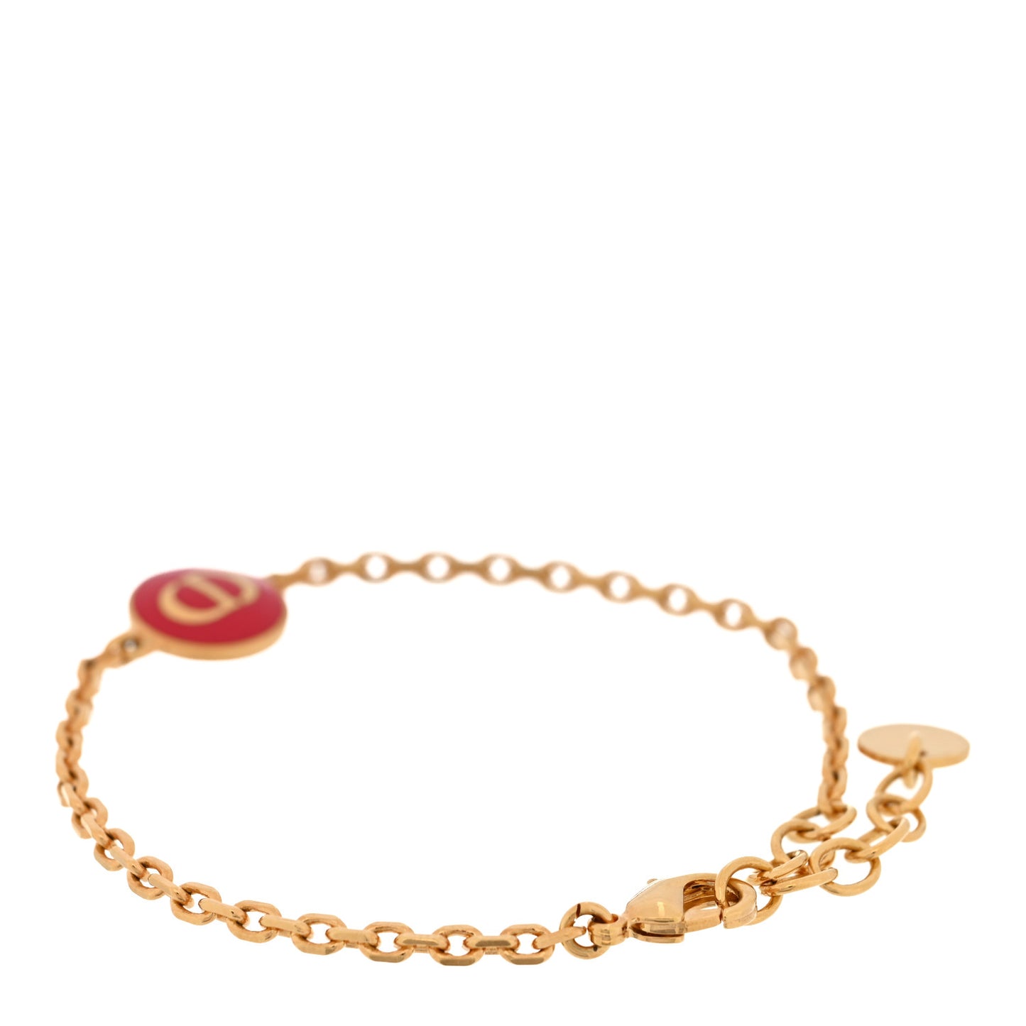 Metal Enamel Petit CD Bracelet Red