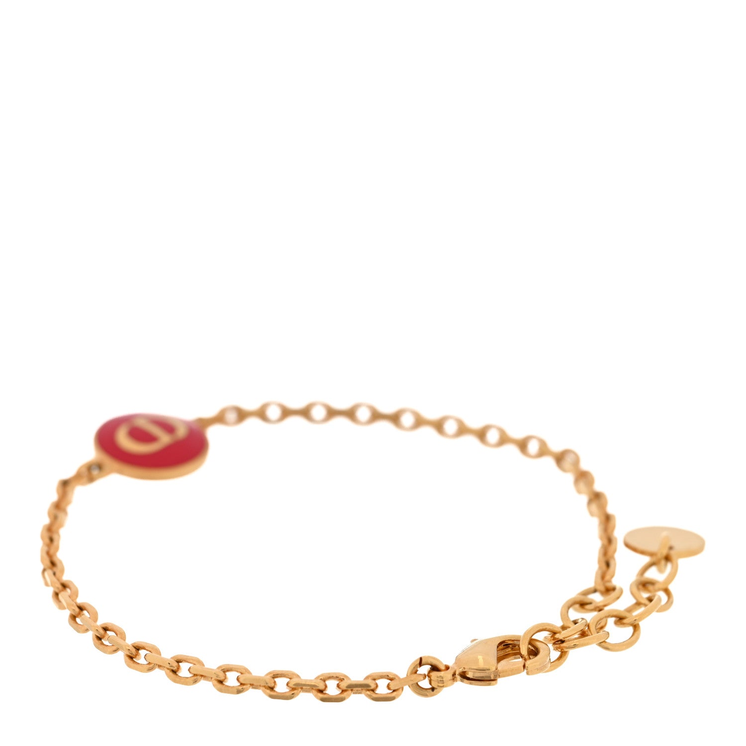 Christian Dior Metal Enamel Petit CD Bracelet Red 3 of 4