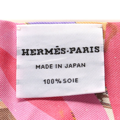 Hermes Silk Marble Silk Twilly Rose Vert Violet 3 of 4