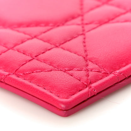 Christian Dior Lambskin Cannage Lady Dior Card Holder Fuchsia 10 of 11