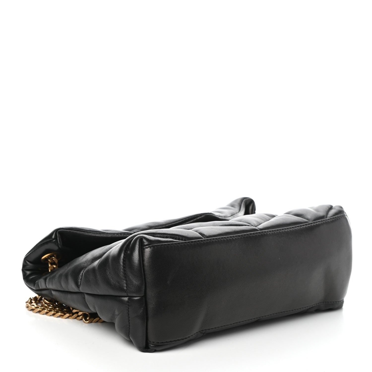 Saint Laurent Lambskin Quilted Small Loulou Puffer Monogram Chain Satchel Black 4 of 9