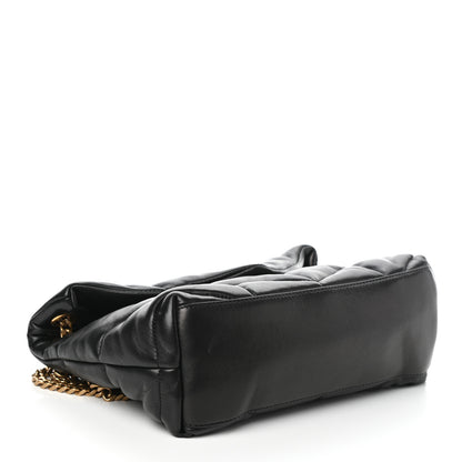 Saint Laurent Lambskin Quilted Small Loulou Puffer Monogram Chain Satchel Black 4 of 9