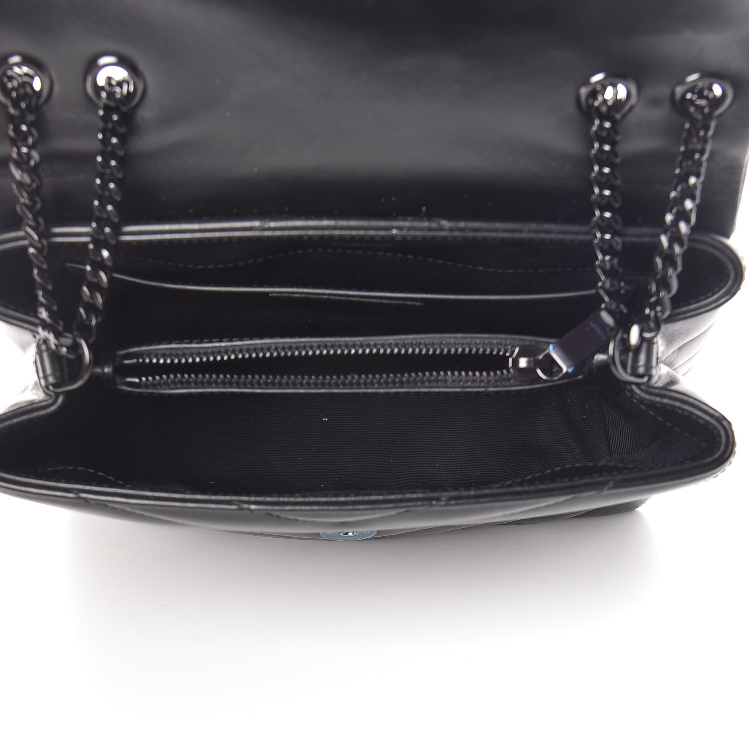Saint Laurent Calfskin Y Quilted Monogram Small Loulou Chain Satchel Black 5 of 11