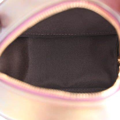 Chanel Iridescent Lambskin Quilted Round Clutch With Chain Purple 5 of 11