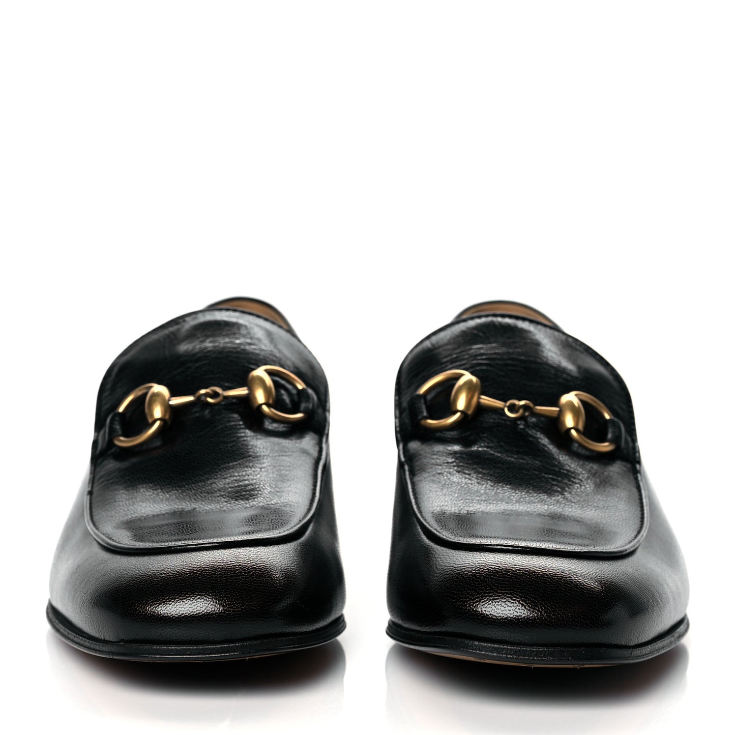 Goatskin Womens Horsebit Mid-Heel Loafers 38 Black