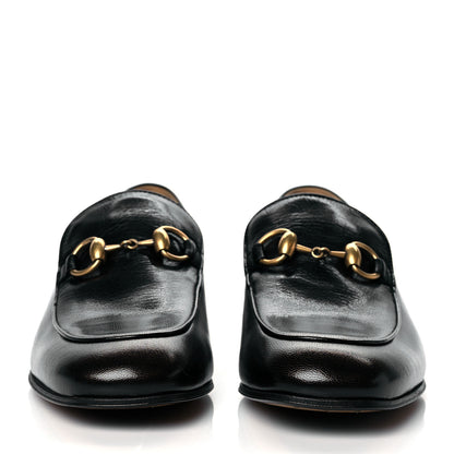 Gucci Goatskin Womens Horsebit Mid-Heel Loafers 38 Black 2 of 10