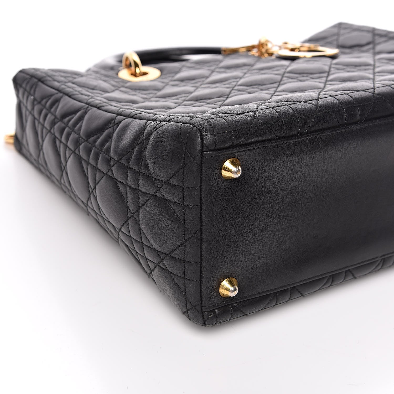 Christian Dior Lambskin Cannage Large Lady Dior Black 8 of 10