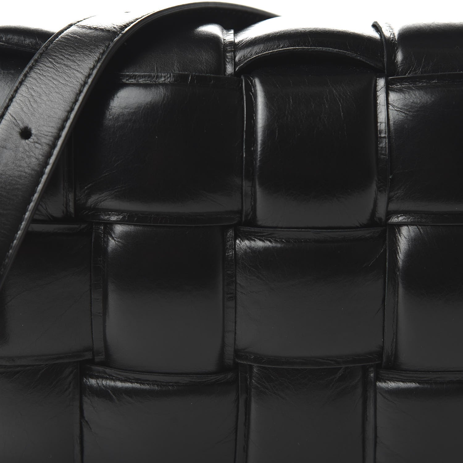 Bottega Veneta Paper Calfskin Maxi Intreccio Padded Cassette Crossbody Bag Black 9 of 9