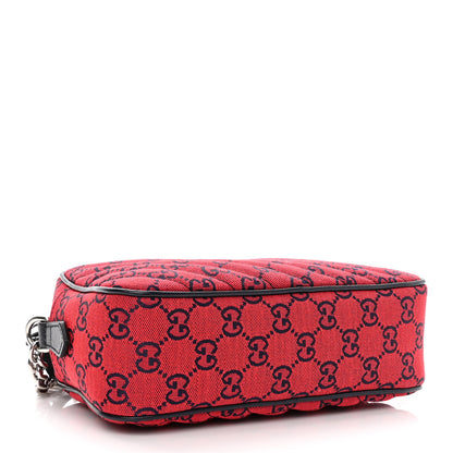 Gucci Monogram Multicolor Matelasse Diagonal Small GG Marmont Chain Shoulder Bag Red Blue 4 of 11