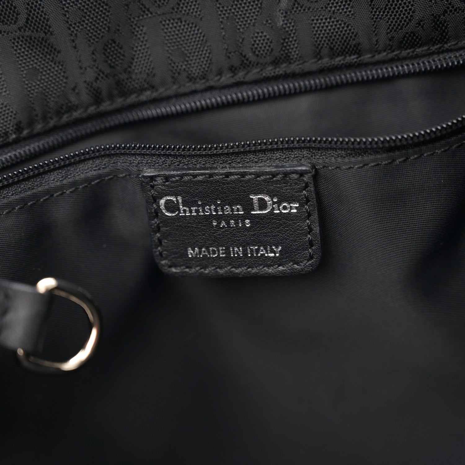 Christian Dior Nylon Monogram Medium Lovely Tote Black 6 of 10