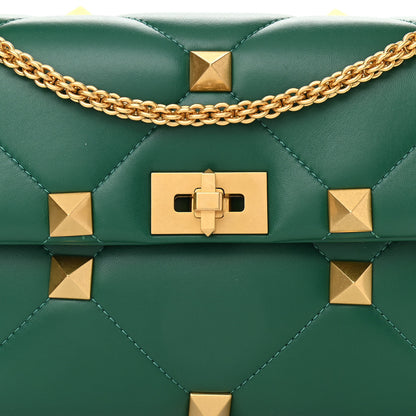 Valentino Garavani Nappa Large Roman Stud Shoulder Bag Jungle 7 of 9