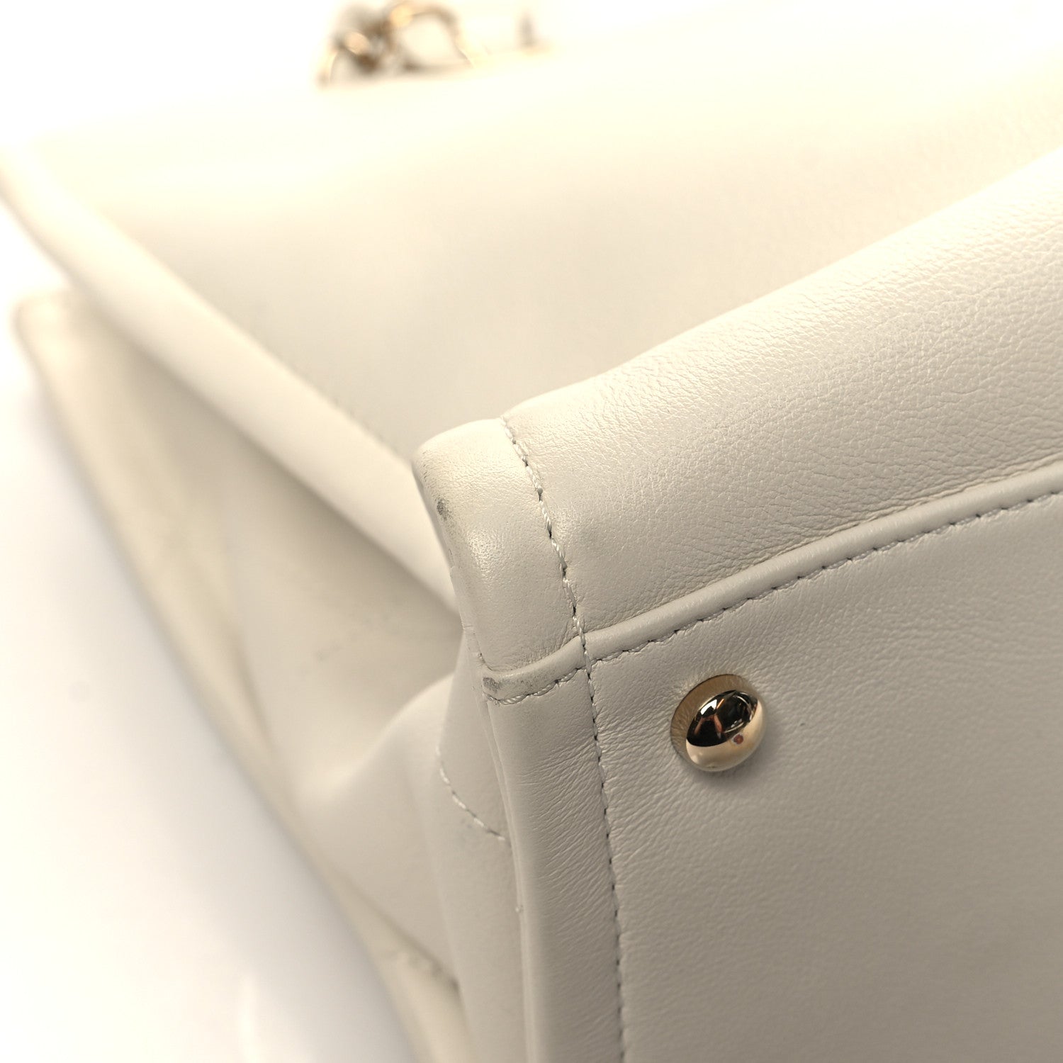 Chanel Calfskin CC Zipped Shopping Tote White 9 of 14