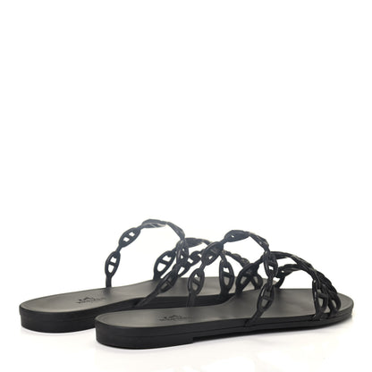 Hermes Rubber Chaine d'Ancre Rivage Sandals 38 Black 4 of 4