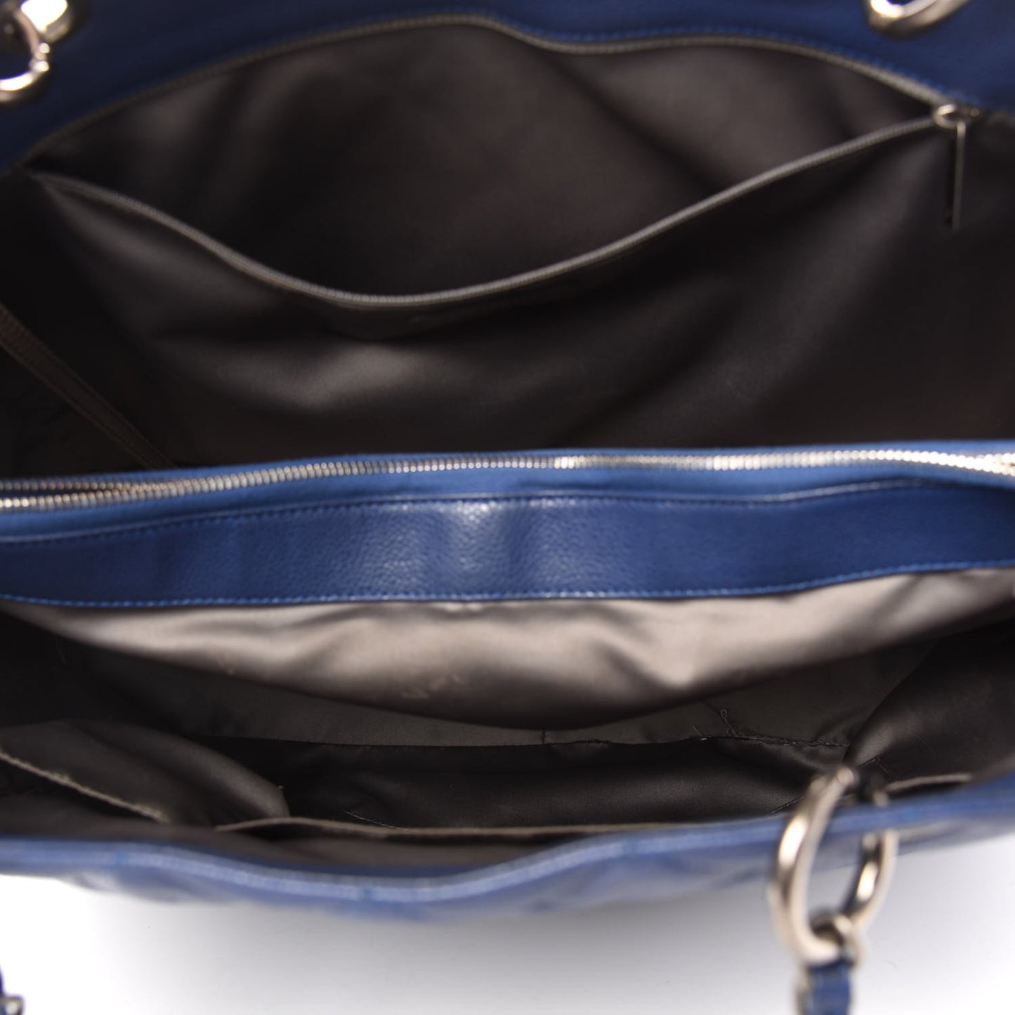 Caviar Quilted XXL Grand Shopping Tote GST Navy Blue