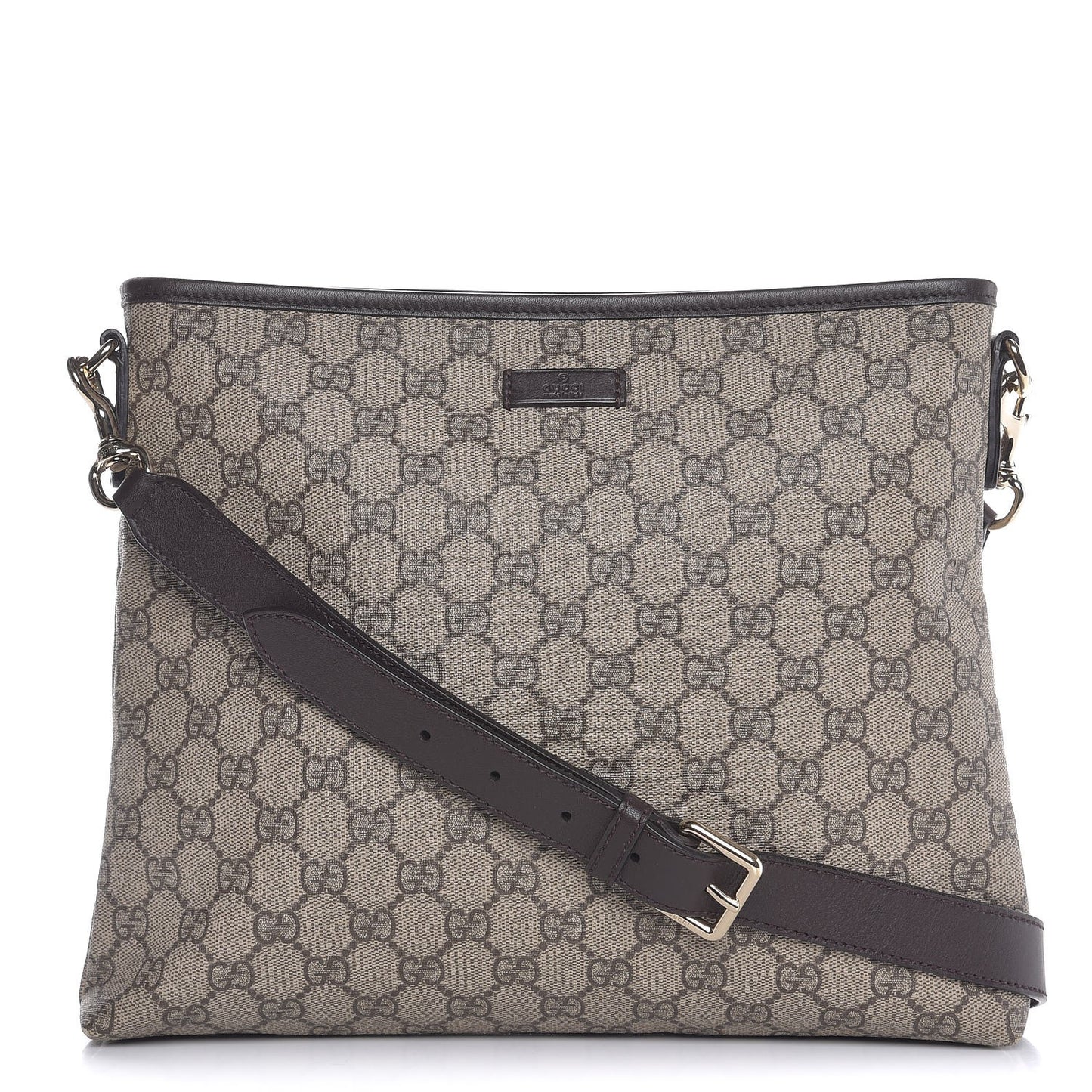 GG Plus Monogram Medium Flat Messenger Bag Dark Brown