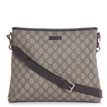 Gucci GG Plus Monogram Medium Flat Messenger Bag Dark Brown 1 of 7