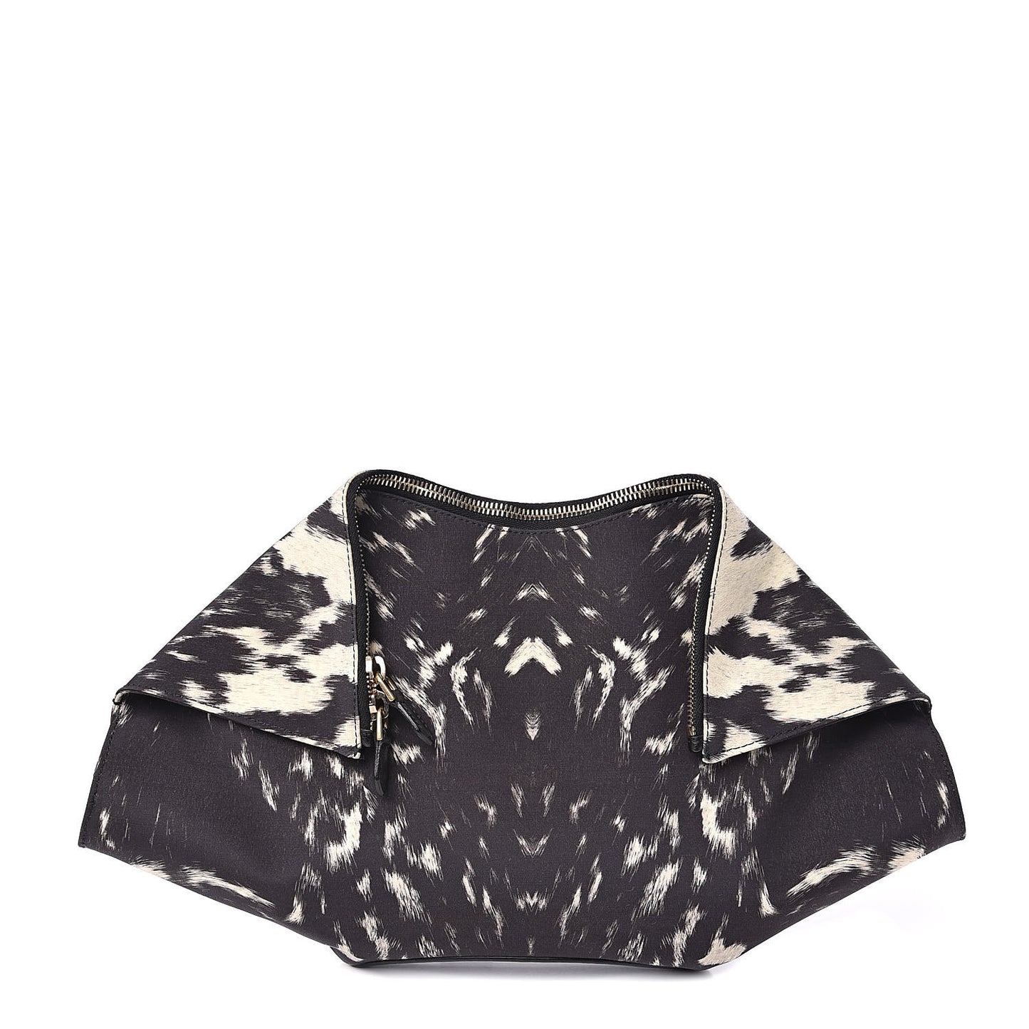 Silk Pony Print De Manta Clutch Black