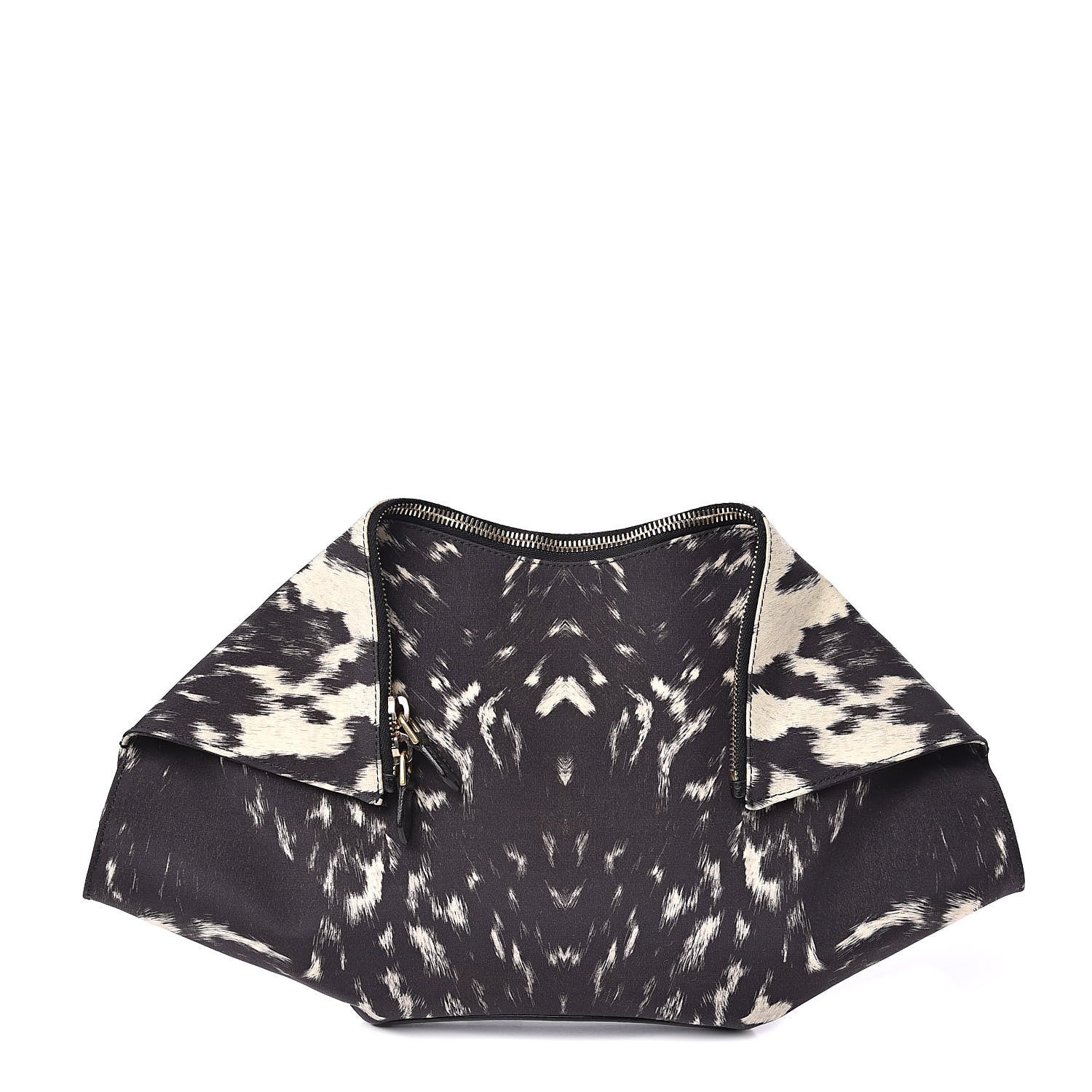 Alexander McQueen Silk Pony Print De Manta Clutch Black 1 of 7