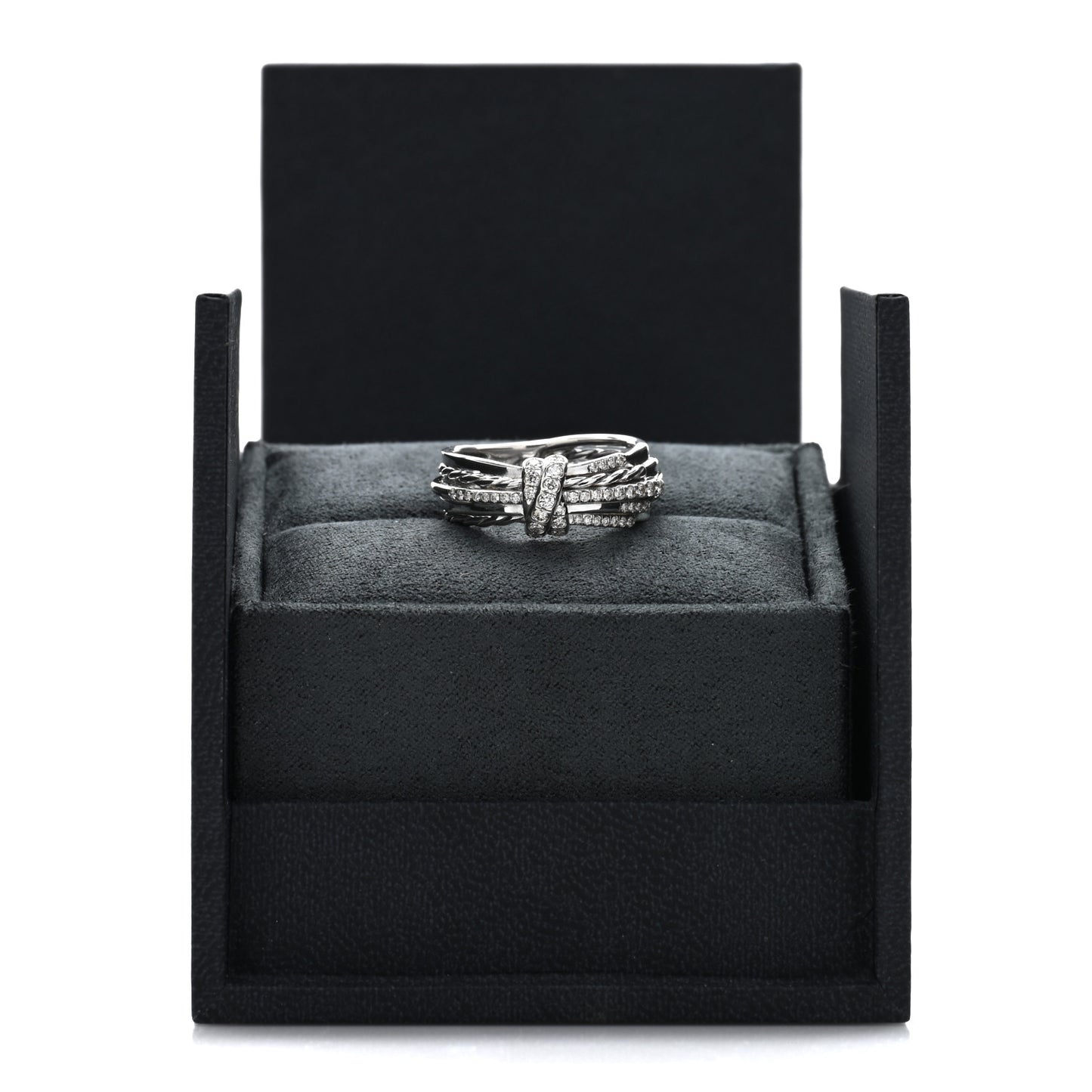 Sterling Silver Diamond 7.5mm Angelika Ring 54 6.75