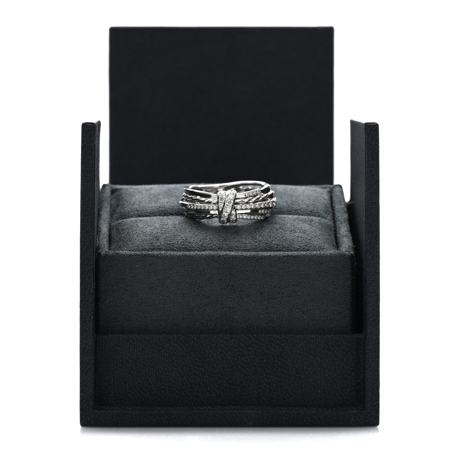 David Yurman Sterling Silver Diamond 7.5mm Angelika Ring 54 6.75 5 of 5