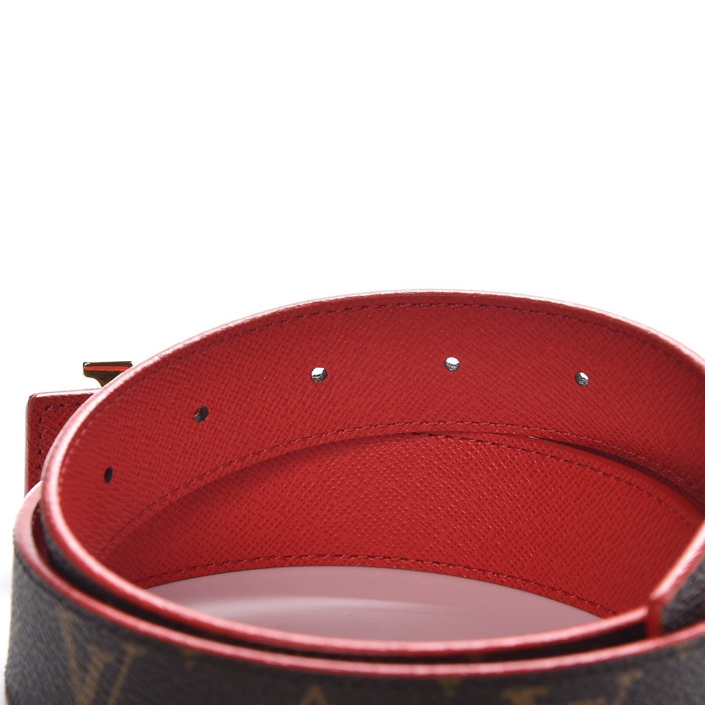Monogram 30mm LV Initiales Reversible Belt 80 32 Red