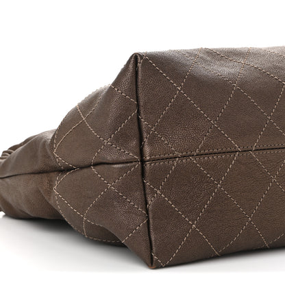 Chanel Metallic Calfskin Baby Coco Cabas Khaki 9 of 10