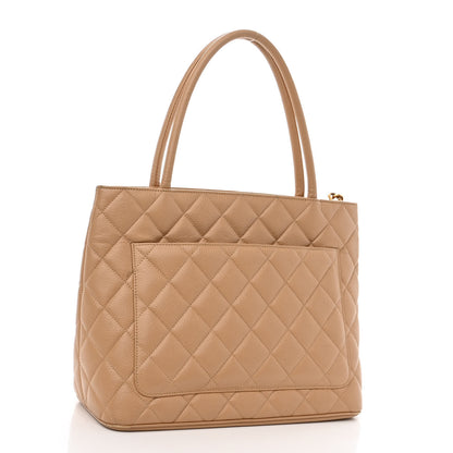 Chanel Caviar Quilted Medallion Tote Beige 3 of 11