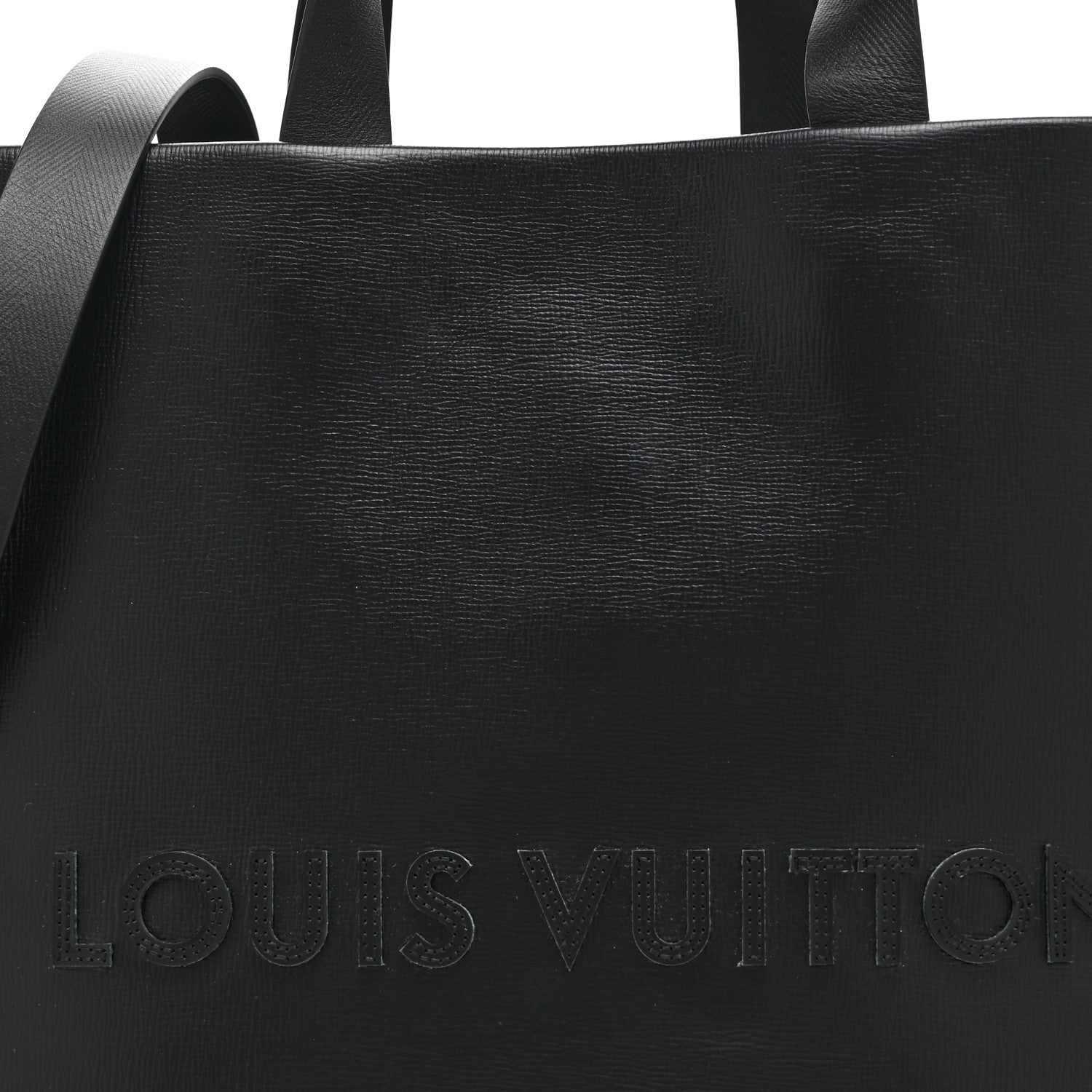 Louis Vuitton Calfskin Shopper Tote MM Black 8 of 10