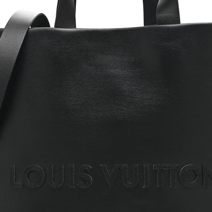 Louis Vuitton Calfskin Shopper Tote MM Black 8 of 10