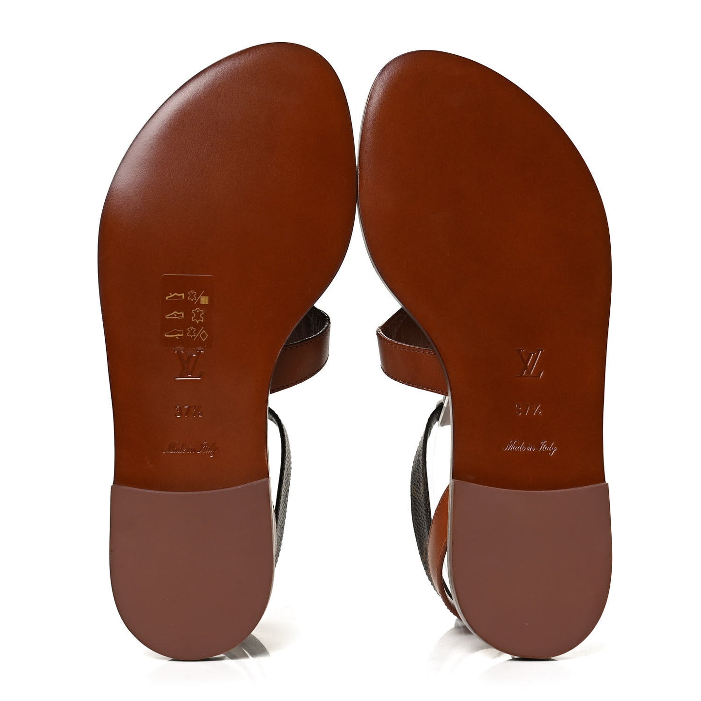 Calfskin Game On Playful Flat Sandals 37.5 Brown