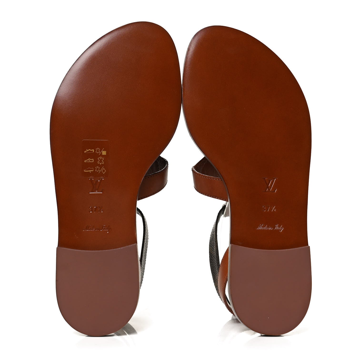 Louis Vuitton Calfskin Game On Playful Flat Sandals 37.5 Brown 7 of 10