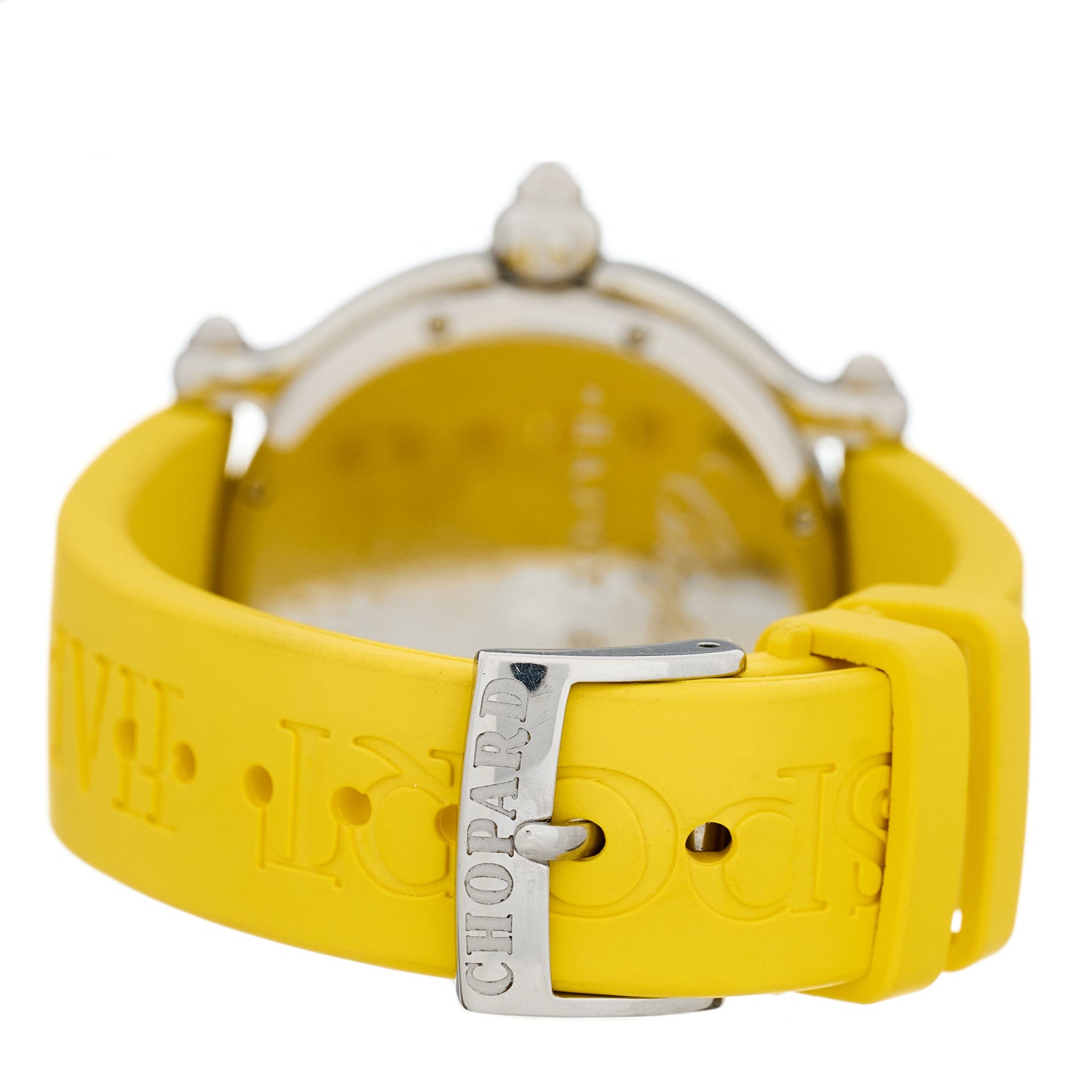 Chopard Stainless Steel Rubber Diamond 38mm Happy Sport Fish Quartz Watch Yellow 3 of 5