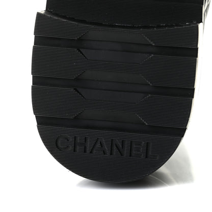Chanel Shiny Lambskin Quilted Lace Up Combat Boots 36 Black 7 of 11