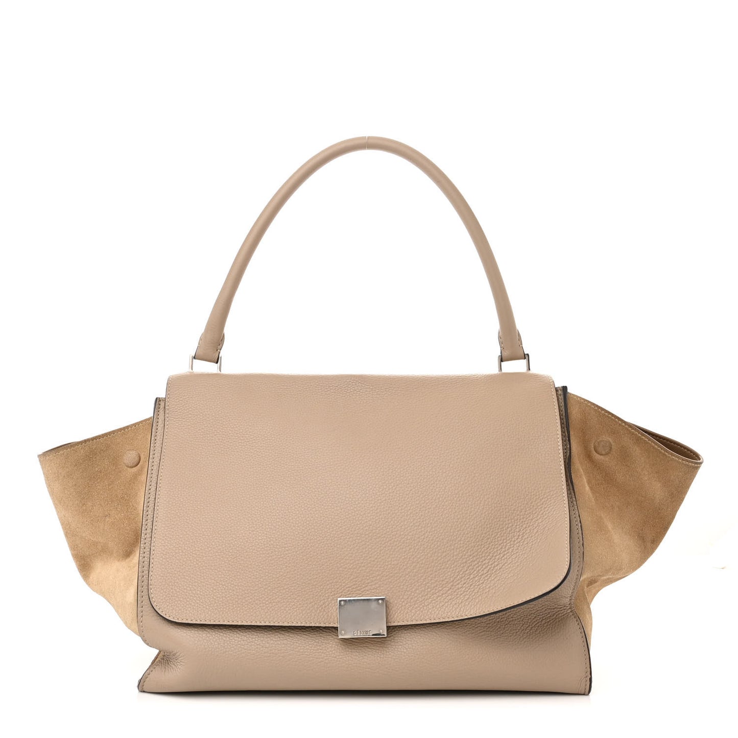 Drummed Calfskin Suede Large Trapeze Dune