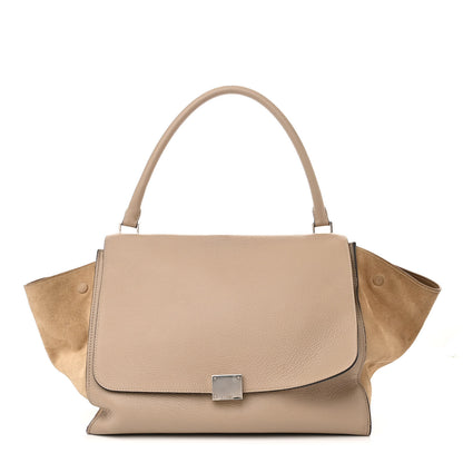 Celine Drummed Calfskin Suede Large Trapeze Dune 1 of 16