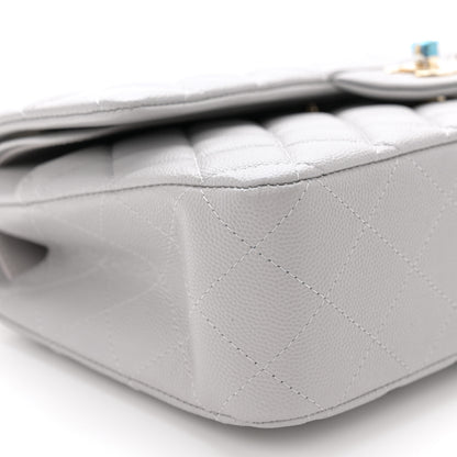 Chanel Caviar Quilted Medium Double Flap Grey 9 of 10