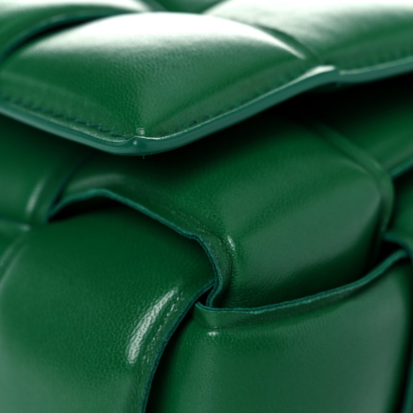 Nappa Maxi Intreccio Padded Cassette Crossbody Bag Racing Green