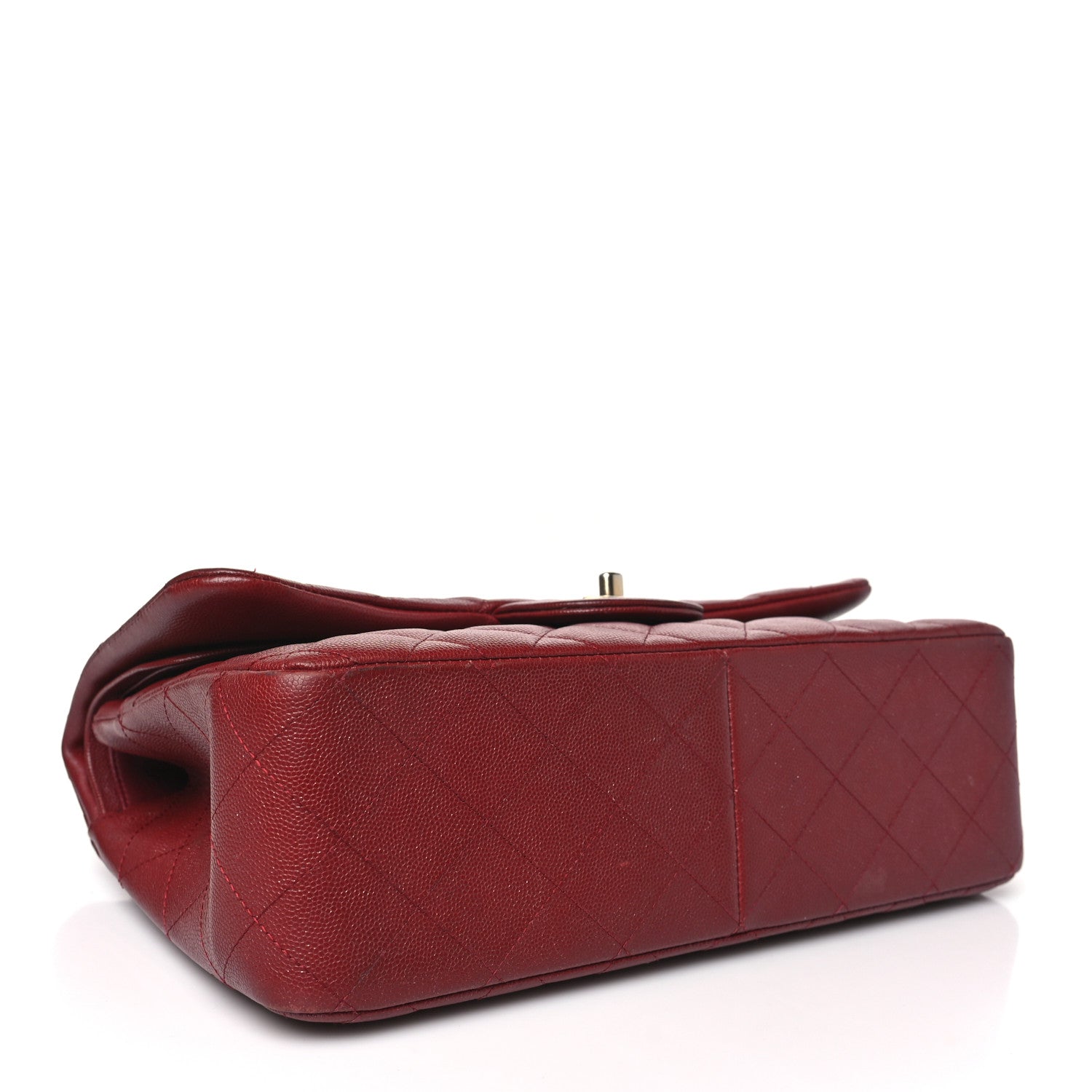 Chanel Iridescent Caviar Quilted Jumbo Double Flap Burgundy 4 of 12