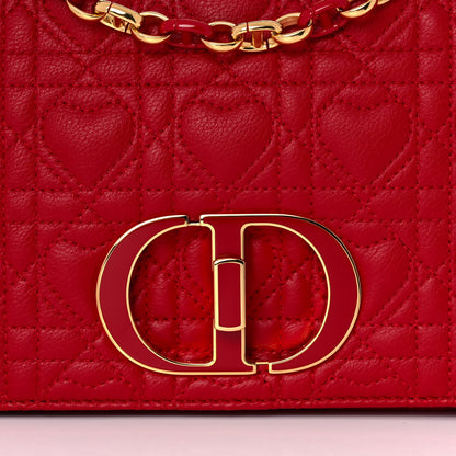 Christian Dior Calfskin Cannage Dioramour Caro Bag Bright Red 9 of 11