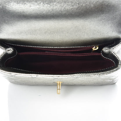 Chanel Metallic Caviar Quilted Mini Coco Handle Flap Silver 7 of 10