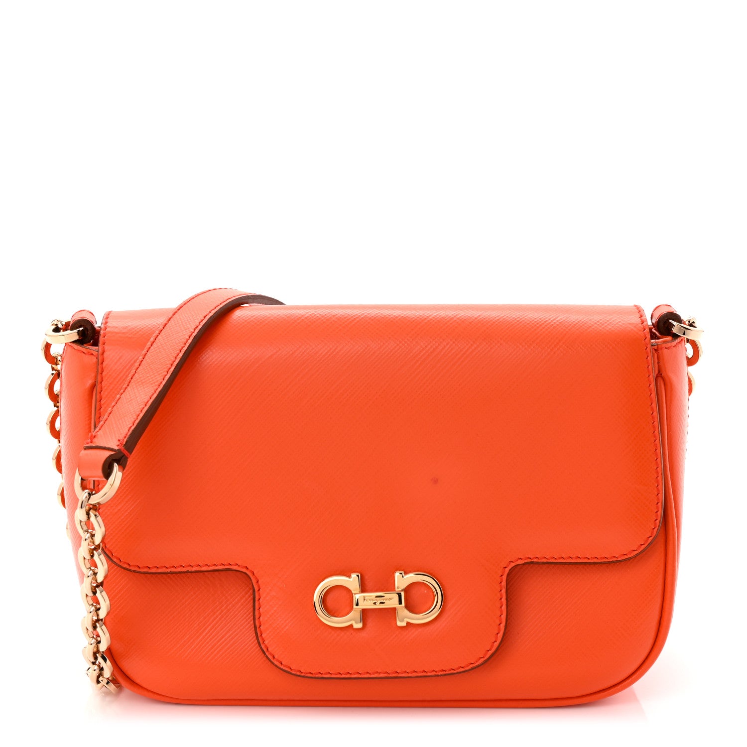 Salvatore Ferragamo Printed Calfskin Paris Crossbody Bag Orange 2 of 19
