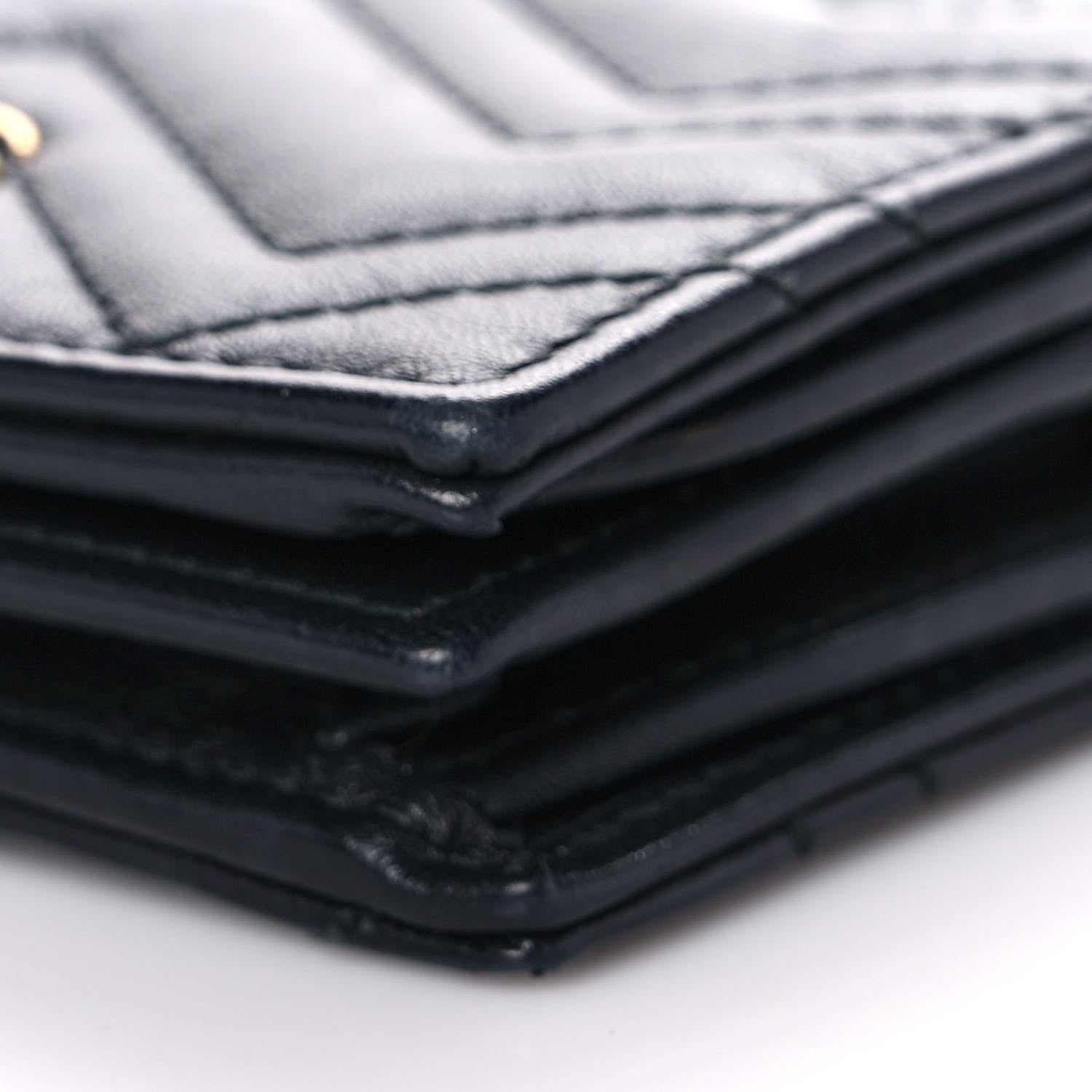 Gucci Calfskin Matelasse GG Marmont Card Case Wallet Black 10 of 13