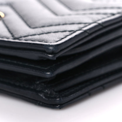 Gucci Calfskin Matelasse GG Marmont Card Case Wallet Black 10 of 13