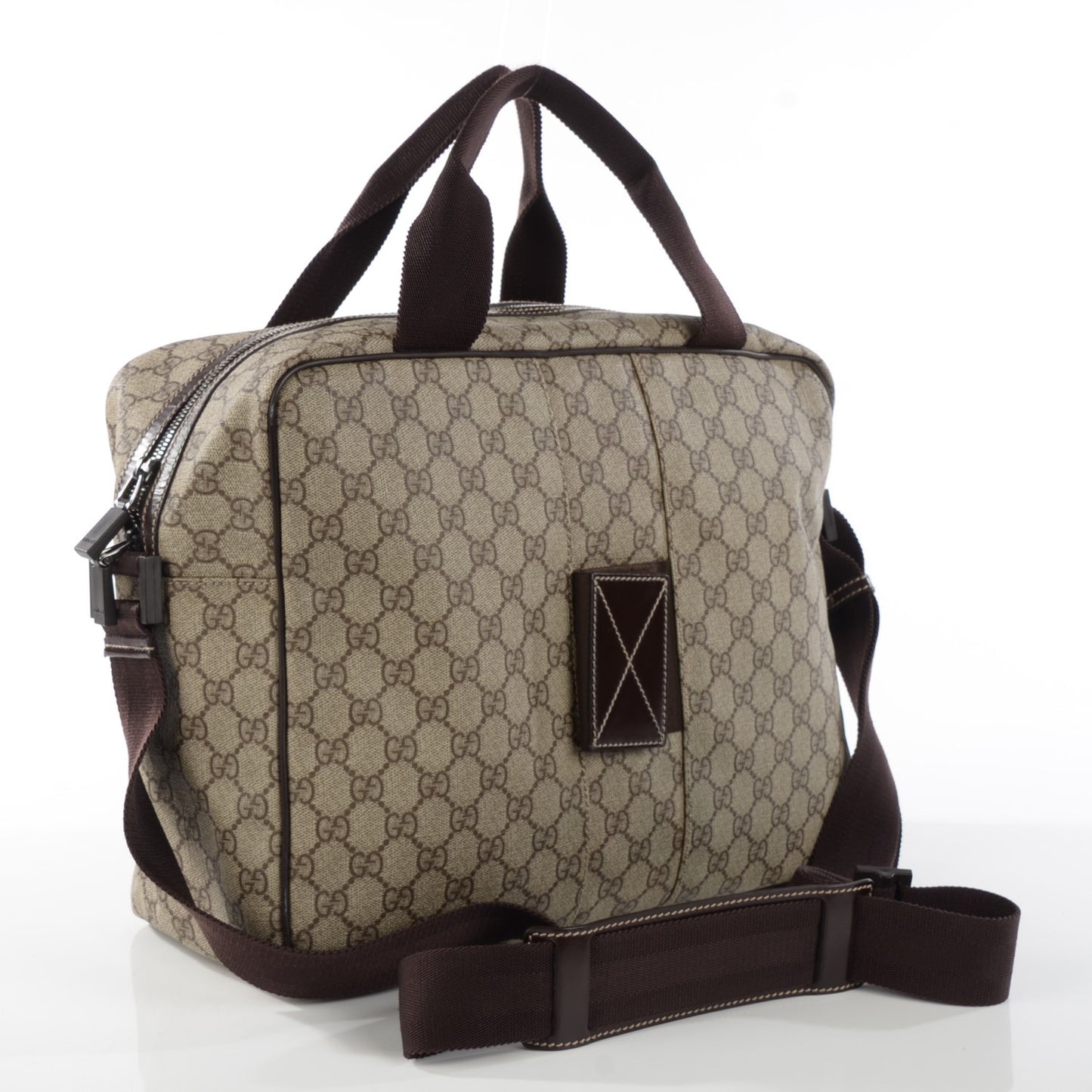 GG Plus Monogram Interlocking G Briefcase Brown