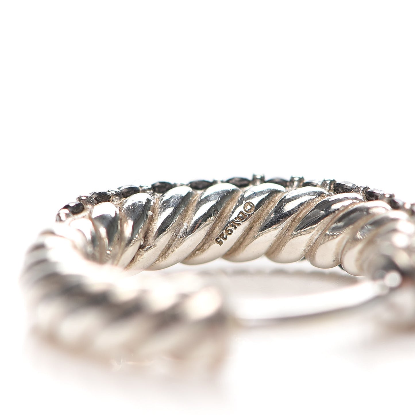 Sterling Silver Black Diamond Petite Pave Huggie Hoop Earrings