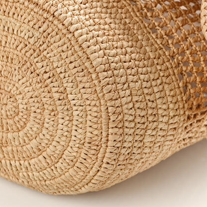 Loewe Raffia Calfskin Balloon Ruffles Bucket Bag Natural Tan 7 of 7