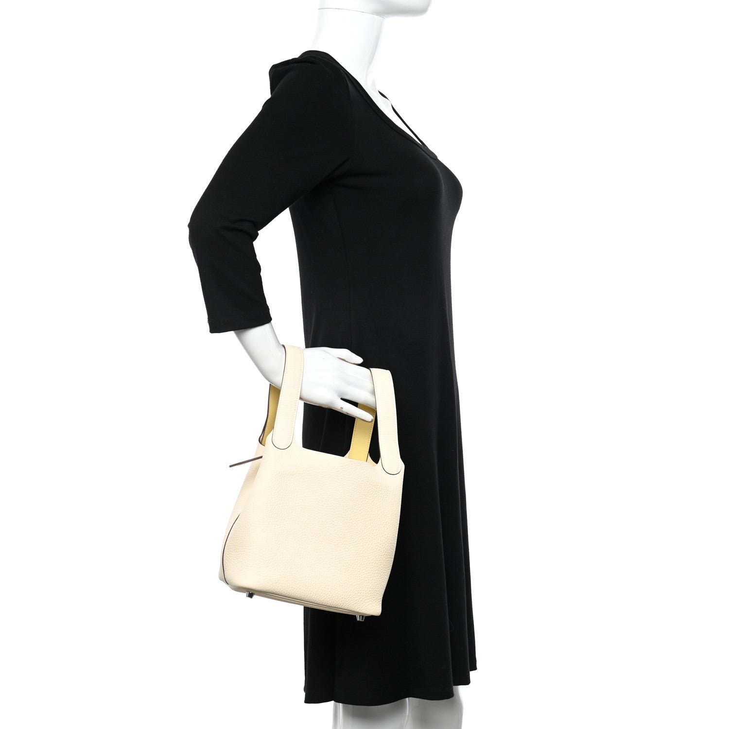 Hermes Taurillon Clemence Swift Eclat Picotin Lock 18 PM Nata Jaune Poussin 2 of 11