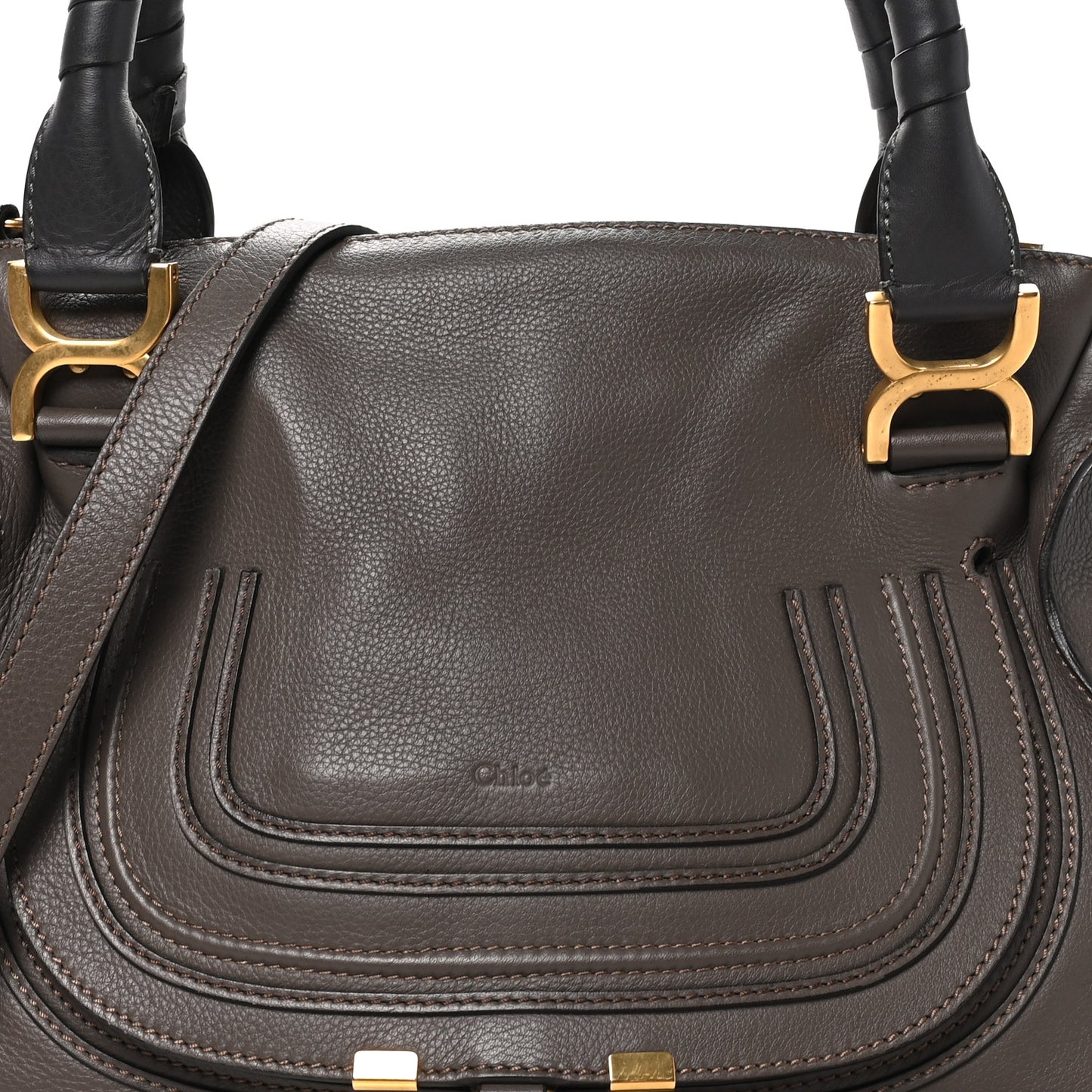 Calfskin Medium Marcie Satchel Anchor Grey